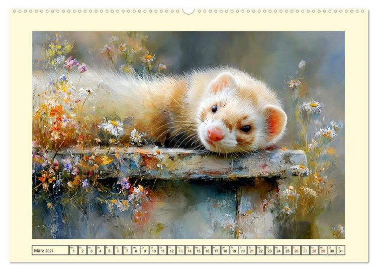 Produktbild: Frettchen. Kleine Wusel im Cottage-Garten (Wandkalender 2027 DIN A2 quer), CALVENDO Monatskalender