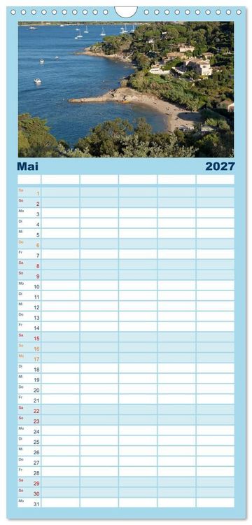 Produktbild: Familienplaner 2027 - C&ocirc;te d&rsquo;Azur - Sehnsuchtsort am Mittelmeer mit 5 Spalten (Wandkalender, 21 x 45 cm) CALVENDO