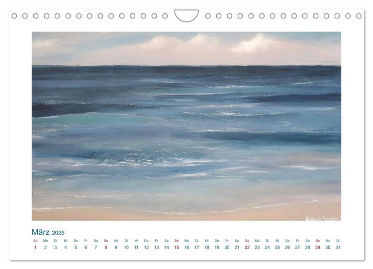Produktbild: Wellenbrausen - Gemalte Wellen von Michaela Spreider (Wandkalender 2026 DIN A4 quer), CALVENDO Monatskalender