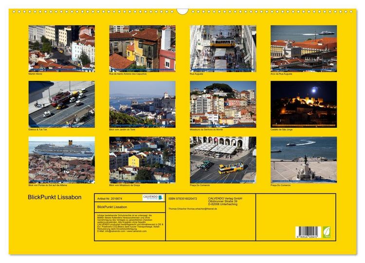 Produktbild: BlickPunkt Lissabon (Wandkalender 2026 DIN A2 quer), CALVENDO Monatskalender