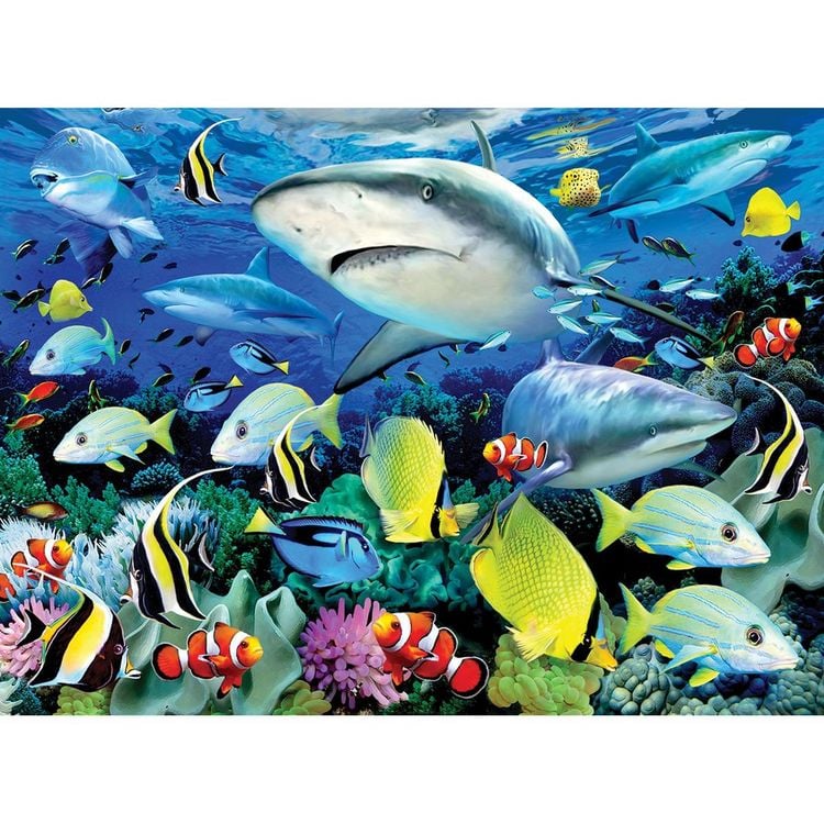 Produktbild: PRACHT Malen nach Zahlen Junior Fische 40x32,5cm