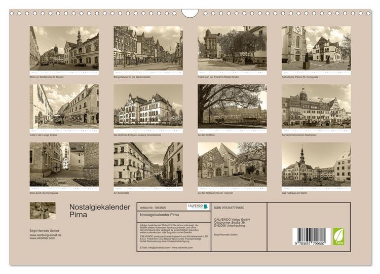 Produktbild: Nostalgiekalender Pirna (Wandkalender 2026 DIN A3 quer), CALVENDO Monatskalender
