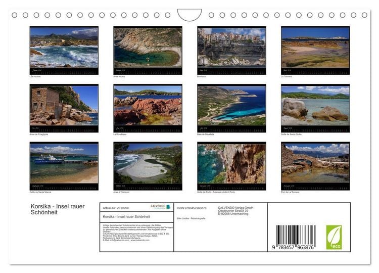Produktbild: Korsika - Insel rauer Sch&ouml;nheit (Wandkalender 2026 DIN A4 quer), CALVENDO Monatskalender