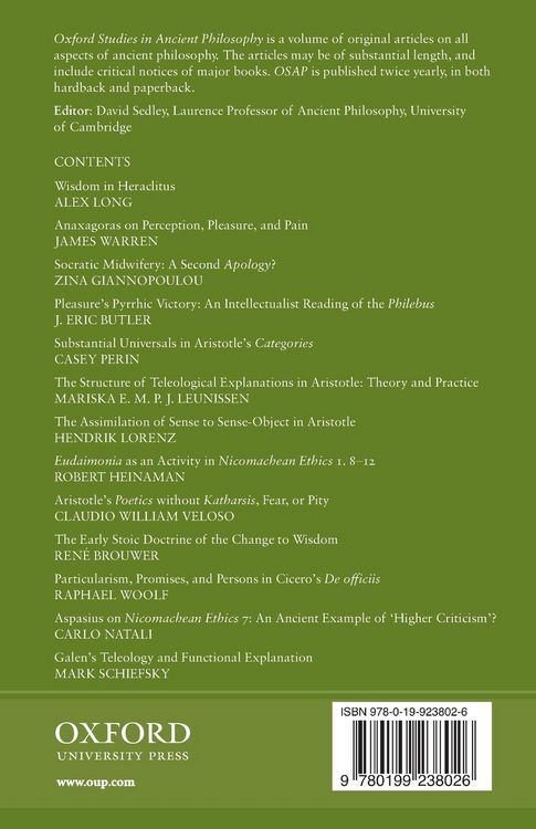Produktbild: Oxford Studies in Ancient Philosophy
