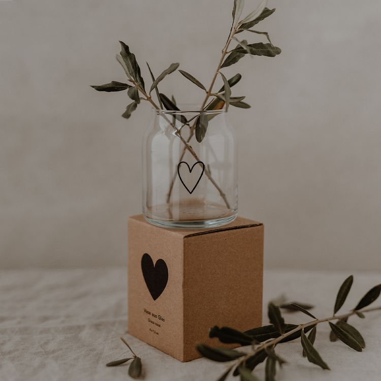 Produktbild: Vase aus Glas klein Herz