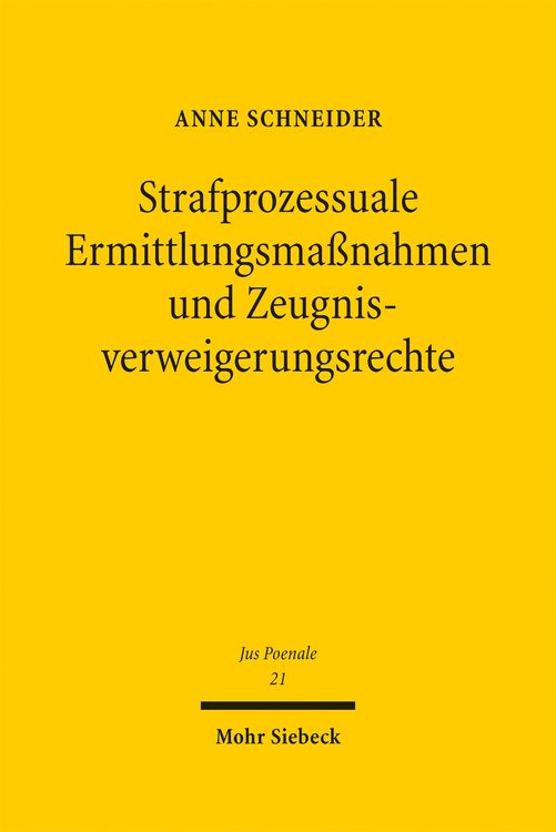 Produktbild: Strafprozessuale Ermittlungsma&szlig;nahmen und Zeugnisverweigerungsrechte