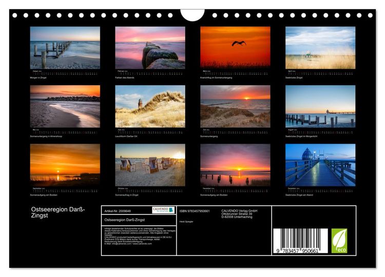 Produktbild: Ostseeregion Dar&szlig;-Zingst (Wandkalender 2026 DIN A4 quer), CALVENDO Monatskalender