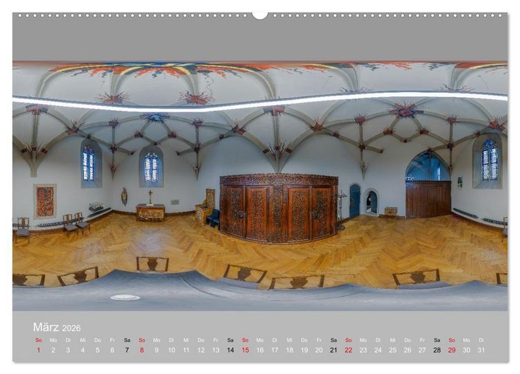Produktbild: Backnang - Panoramablicke in die Stiftskirche (hochwertiger Premium Wandkalender 2026 DIN A2 quer), Kunstdruck in Hochglanz