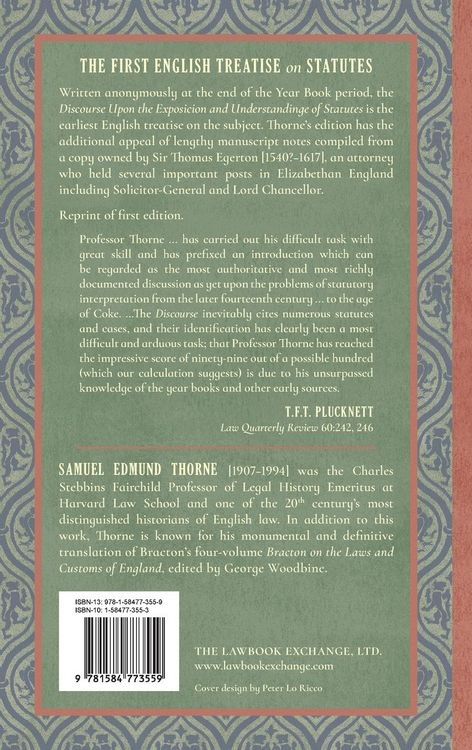 Produktbild: A Discourse Upon the Exposition and Understanding of Statutes