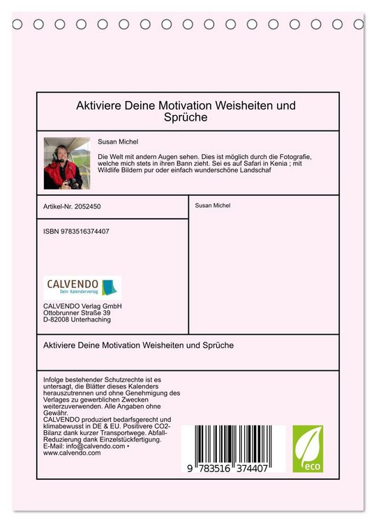 Produktbild: Aktiviere Deine Motivation Weisheiten und Spr&uuml;che (Tischkalender 2026 DIN A5 hoch), CALVENDO Monatskalender