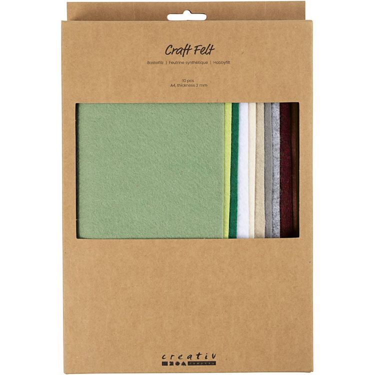 Produktbild: Creativ Company Bastelfilz, A4, Blatt 210x297 mm, Dicke 2 mm, Natur, 10 Stk