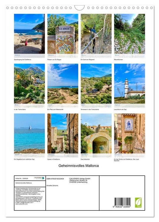 Produktbild: Geheimnisvolles Mallorca (Wandkalender 2026 DIN A3 hoch), CALVENDO Monatskalender