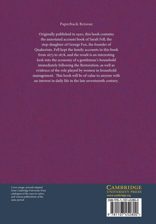 Produktbild: The Household Account Book of Sarah Fell of Swarthmoor Hall