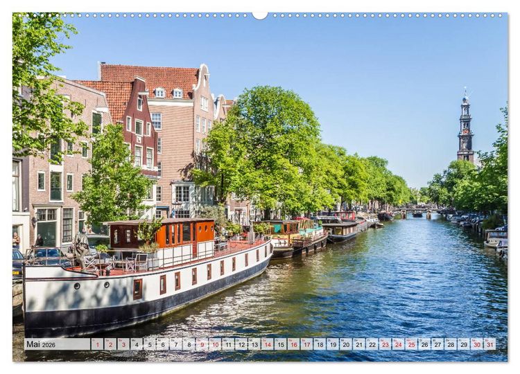 Produktbild: AMSTERDAM Idylle und Historie (Wandkalender 2026 DIN A2 quer), CALVENDO Monatskalender