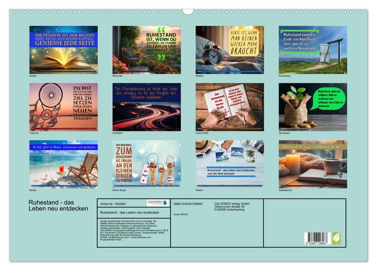 Produktbild: Ruhestand - das Leben neu entdecken (Wandkalender 2026 DIN A2 quer), CALVENDO Monatskalender