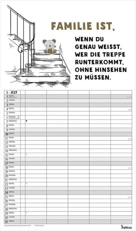 Produktbild: Visual Words Familienplaner 2027