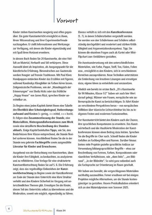 Produktbild: 20 x Kunstwerke f&uuml;r 90 Minuten - Klasse 3/4