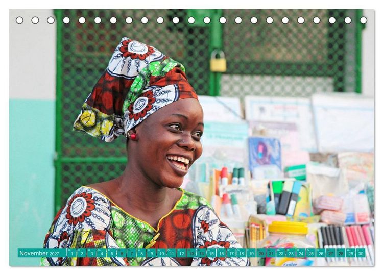 Produktbild: Benin M&auml;rkte Farben Voodoo (Tischkalender 2027 DIN A5 quer), CALVENDO Monatskalender