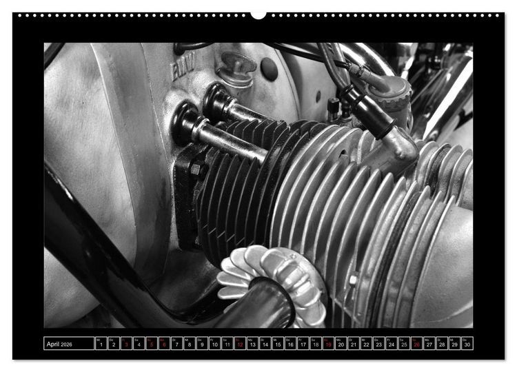 Produktbild: BMW R69S in schwarzweiss (Wandkalender 2026 DIN A2 quer), CALVENDO Monatskalender