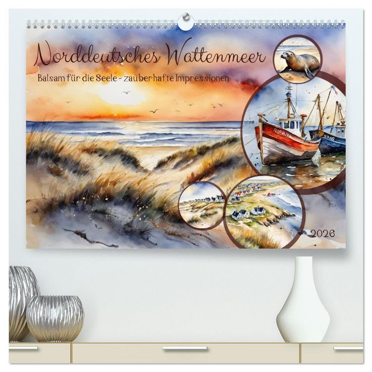Produktbild: Norddeutsches Wattenmeer (hochwertiger Premium Wandkalender 2026 DIN A2 quer), Kunstdruck in Hochglanz