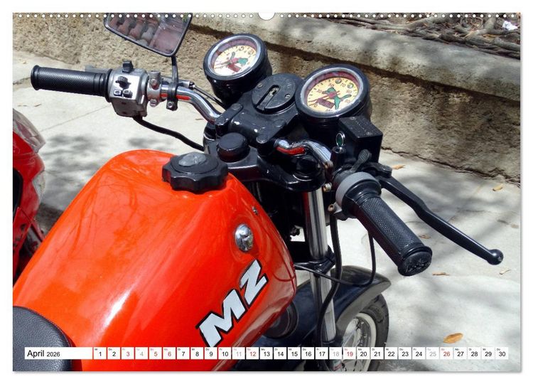 Produktbild: MZ - Ein Motorrad aus der DDR in Kuba (Wandkalender 2026 DIN A2 quer), CALVENDO Monatskalender