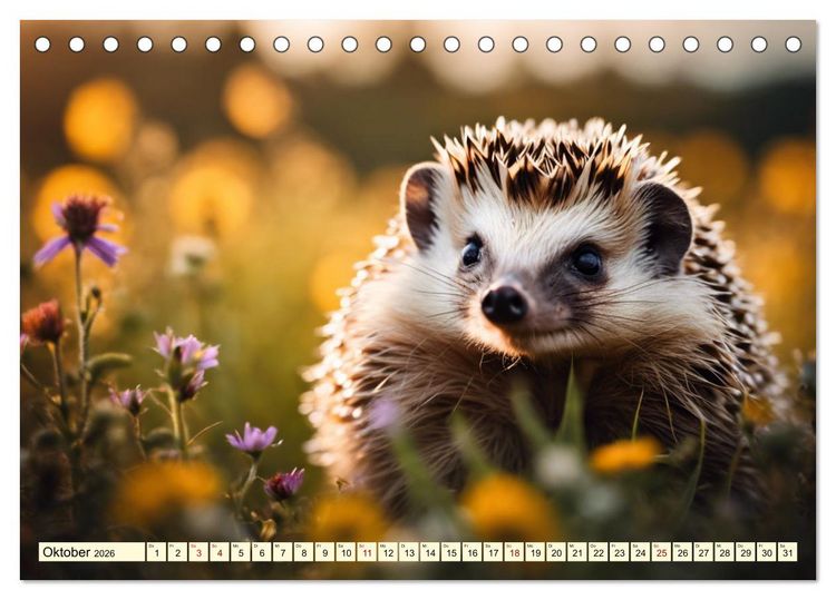 Produktbild: Igel - Wildtier des Jahres 2024 (Tischkalender 2026 DIN A5 quer), CALVENDO Monatskalender