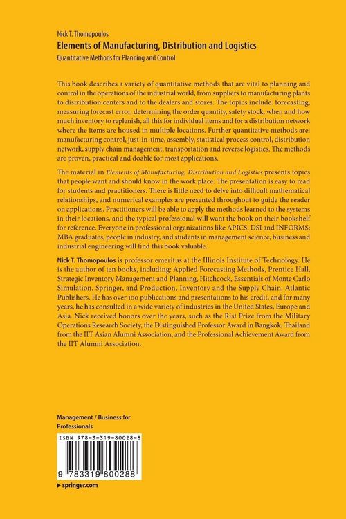 Produktbild: Elements of Manufacturing, Distribution and Logistics
