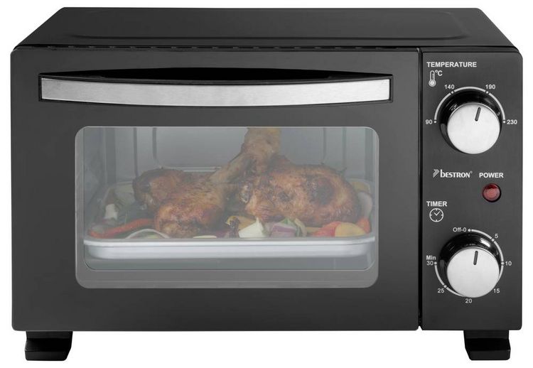 Produktbild: Bestron AOV10 Mini-Backofen Grillfunktion, Kontrollleuchte, Timerfunktion 10l