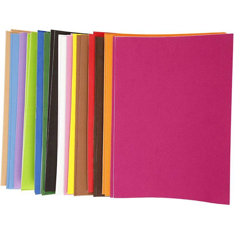 Produktbild: Creativ Company Moosgummi-Bl&auml;tter, selbstklebend, A4, 210x297 mm, Dicke 2 mm, 30 Blatt sortiert