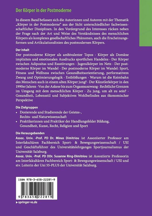 Produktbild: Der K&ouml;rper in der Postmoderne