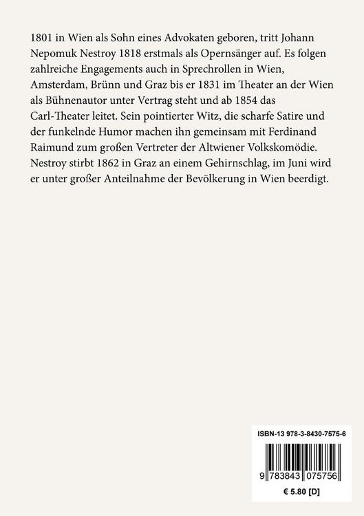 Produktbild: Der b&ouml;se Geist Lumpazivagabundus oder Das liederliche Kleeblatt