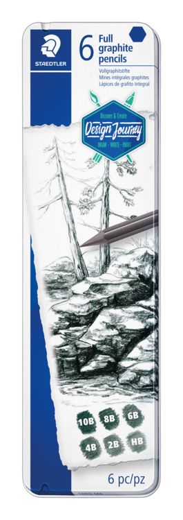 Produktbild: STAEDTLER Vollgraphitstifte Mars Lumograph, 6er Set, 6 H&auml;rtegrade