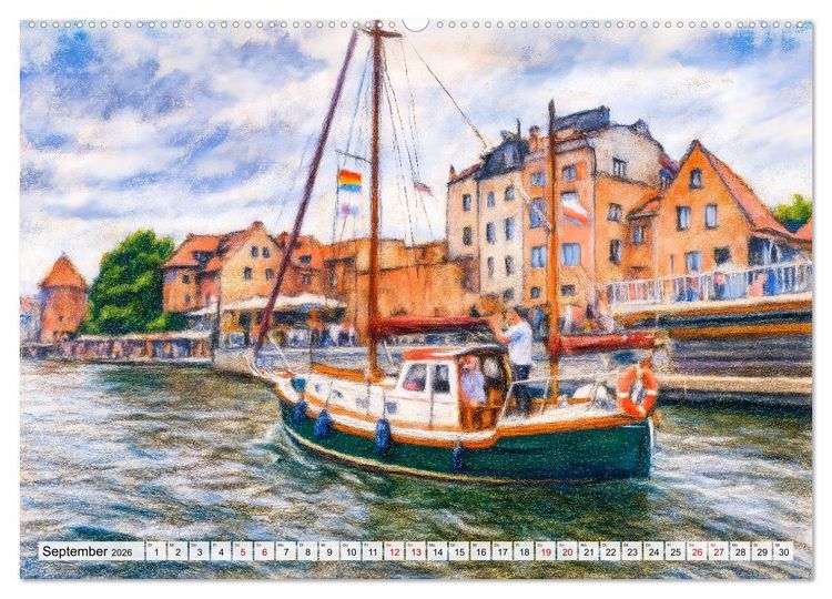 Produktbild: Danzig entdecken - Sehensw&uuml;rdigkeiten der polnischen Hansestadt (hochwertiger Premium Wandkalender 2026 DIN A2 quer), Kunstdruck in Hochglanz
