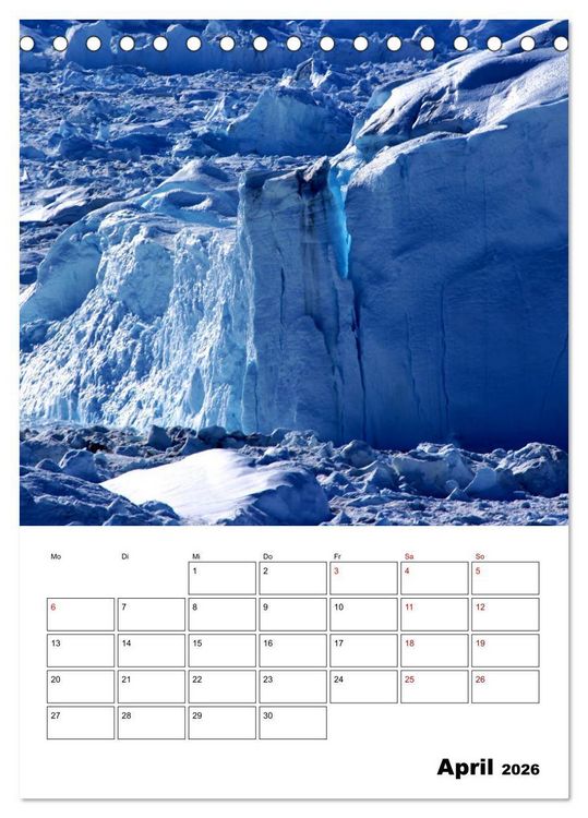 Produktbild: Die Eisberge von Ilulissat (Tischkalender 2026 DIN A5 hoch), CALVENDO Monatskalender