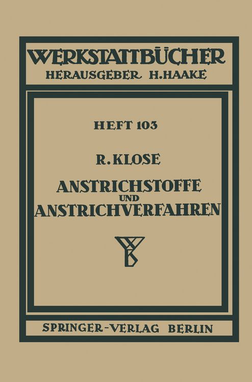 Produktbild: Anstrichstoffe und Anstrichverfahren