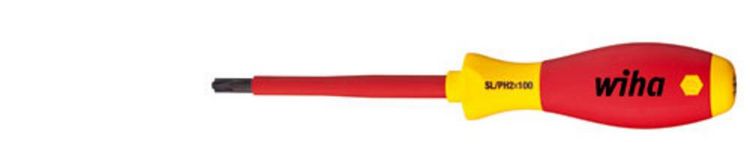 Produktbild: Wiha VDE Plus/minus-Schraubendreher Gr&ouml;&szlig;e (Schraubendreher) SL/PH 1 Klingenl&auml;nge: 80mm