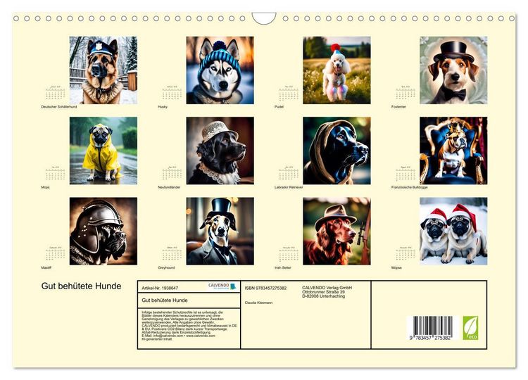 Produktbild: Gut beh&uuml;tete Hunde (Wandkalender 2026 DIN A3 quer), CALVENDO Monatskalender