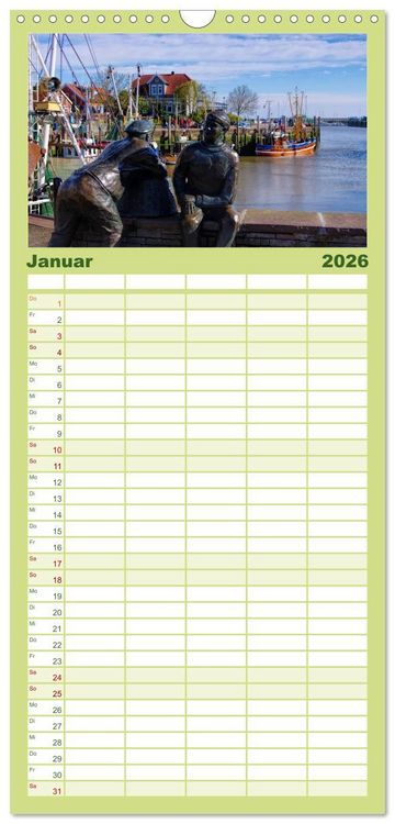 Produktbild: Familienplaner 2026 - Neuharlingersiel - Ostfrieslands sch&ouml;nstes Hafenst&auml;dtchen mit 5 Spalten (Wandkalender, 21 x 45 cm) CALVENDO