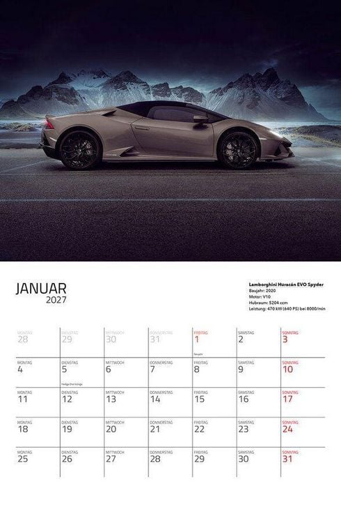 Produktbild: Supersportwagen 2027 &ndash; Eintragkalender