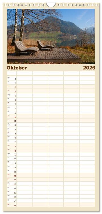 Produktbild: Familienplaner 2026 - Schliersee-Idylle mit 5 Spalten (Wandkalender, 21 x 45 cm) CALVENDO