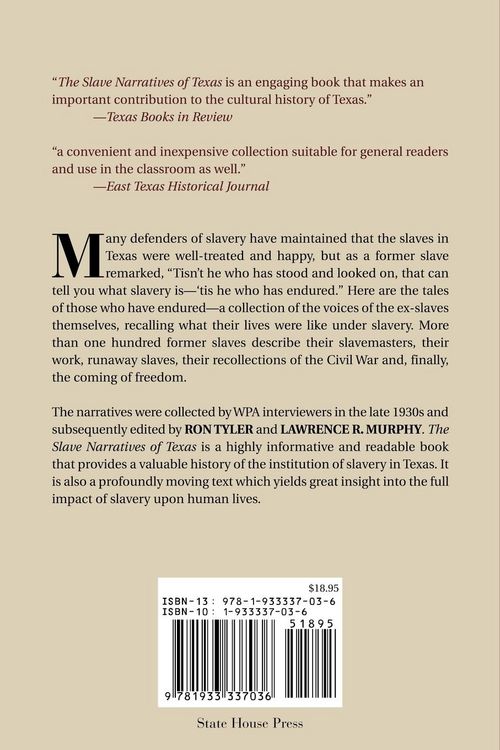 Produktbild: The Slave Narratives of Texas