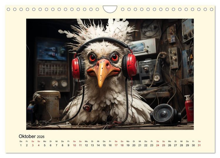 Produktbild: Verr&uuml;ckte H&uuml;hner (Wandkalender 2026 DIN A4 quer), CALVENDO Monatskalender