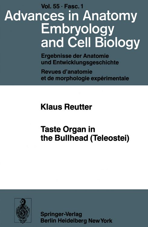 Produktbild: Taste Organ in the Bullhead (Teleostei)