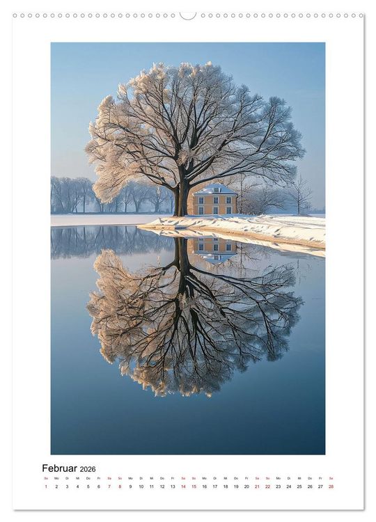 Produktbild: Spiegelungen - Reflektierte Sch&ouml;nheiten der Natur (Wandkalender 2026 DIN A2 hoch), CALVENDO Monatskalender