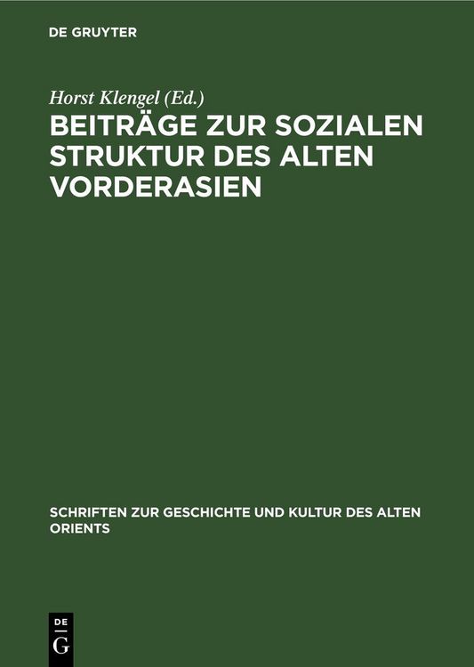 Produktbild: Beitr&auml;ge zur sozialen Struktur des Alten Vorderasien