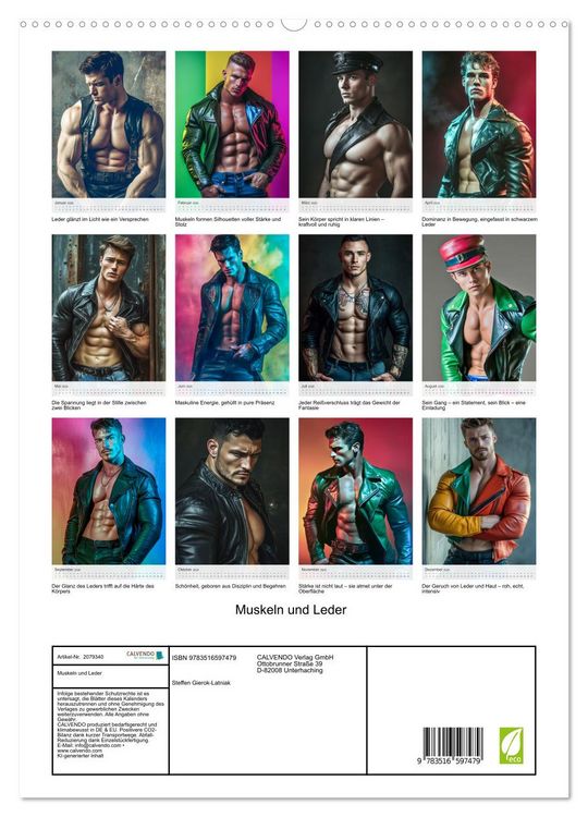 Produktbild: Muskeln und Leder (hochwertiger Premium Wandkalender 2026 DIN A2 hoch), Kunstdruck in Hochglanz