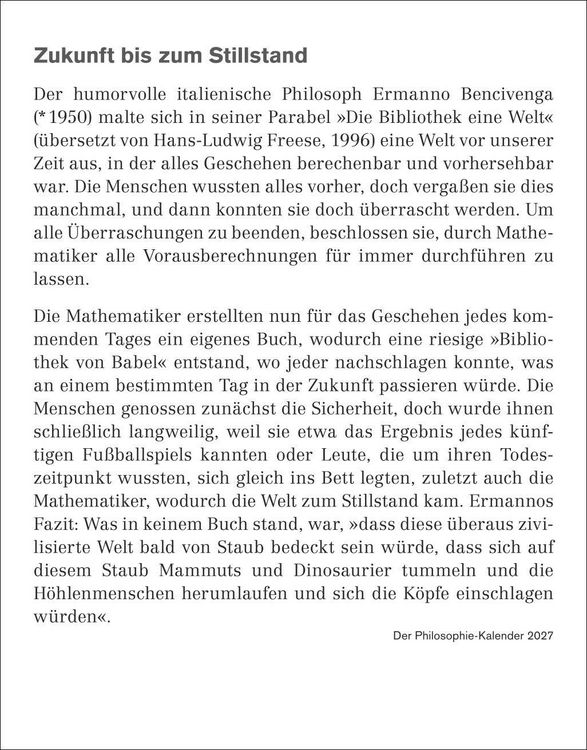 Produktbild: Der Philosophie-Kalender Tagesabrei&szlig;kalender 2027