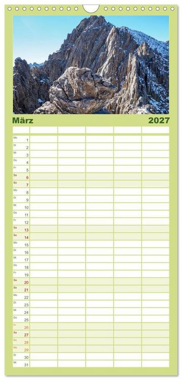 Produktbild: Familienplaner 2027 - Lechtaler Alpen mit 5 Spalten (Wandkalender, 21 x 45 cm) CALVENDO