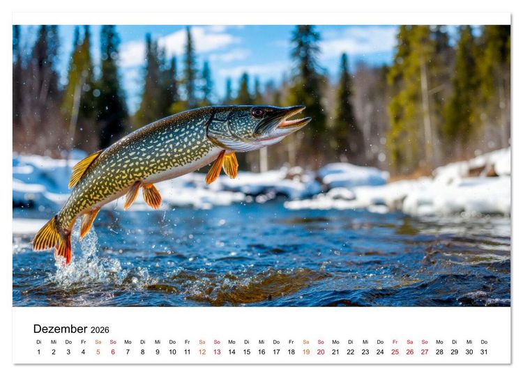 Produktbild: Jagd auf den Hecht (Wandkalender 2026 DIN A2 quer), CALVENDO Monatskalender