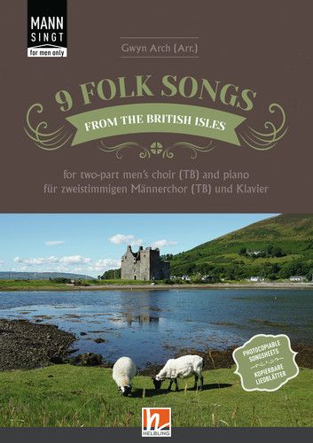 Produktbild: 9 Folksongs from the British Isles (Mann singt) - Chorsammlung f&uuml;r zweistimmigen M&auml;nnerchor (TB) und Klavier